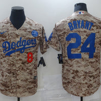 Men's Los Angeles Dodgers Kris Bryant #8-24 Camouflage Replica Baseball Jersey1