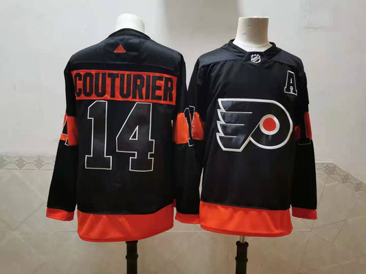 Men's Philadelphia Flyers Sean Couturier #14 Black Player Jersey1