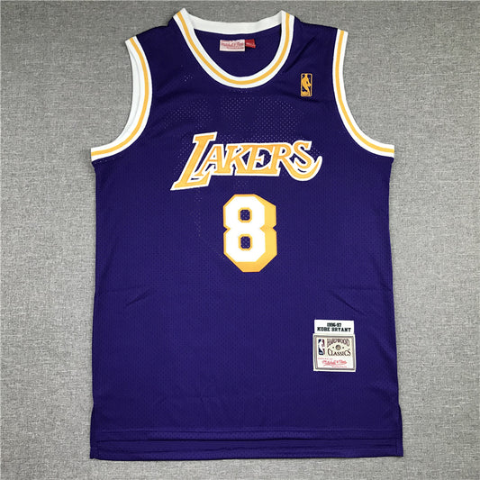 Men's Los Angeles Lakers Kobe Bryant 1996-97 Purple Hardwood Classics Authentic Jersey1