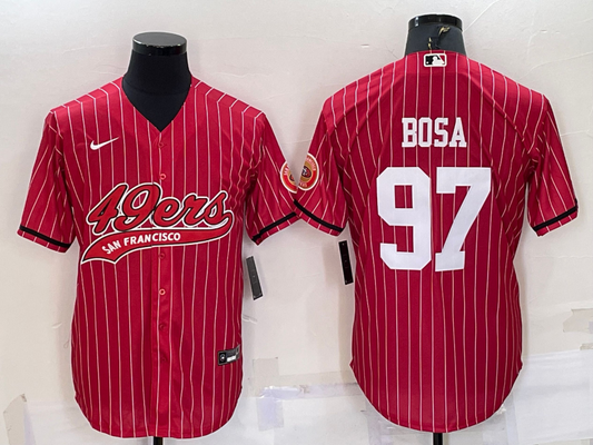 Men's San Francisco 49ers Nick Bosa #97 Red Player Jersey1 Joint Edition