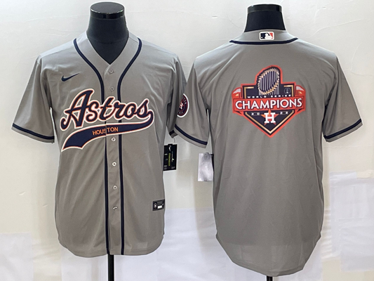 Men's Houston Astros Gray Replica Player Jersey1 Joint Edition