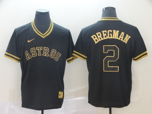 Men's Houston Astros Alex Bregman #2 Black Replica Player Jersey1