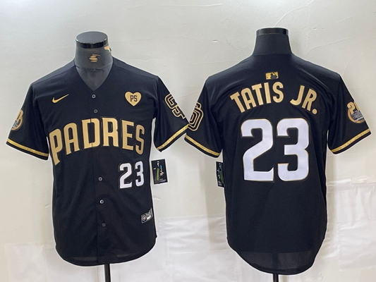Men's San Diego Padres Fernando Tatis Jr. #23 Black Limited Player Jersey1