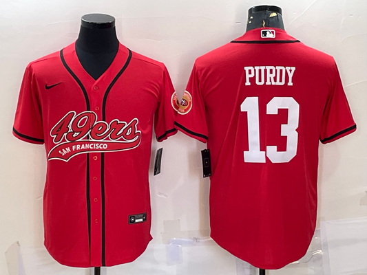 Men's San Francisco 49ers Brock Purdy #13 Red Game Jersey1 Joint Edition