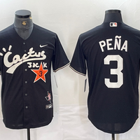 Men's Houston Astros Jeremy Pena #3 Black Limited Player Jersey1