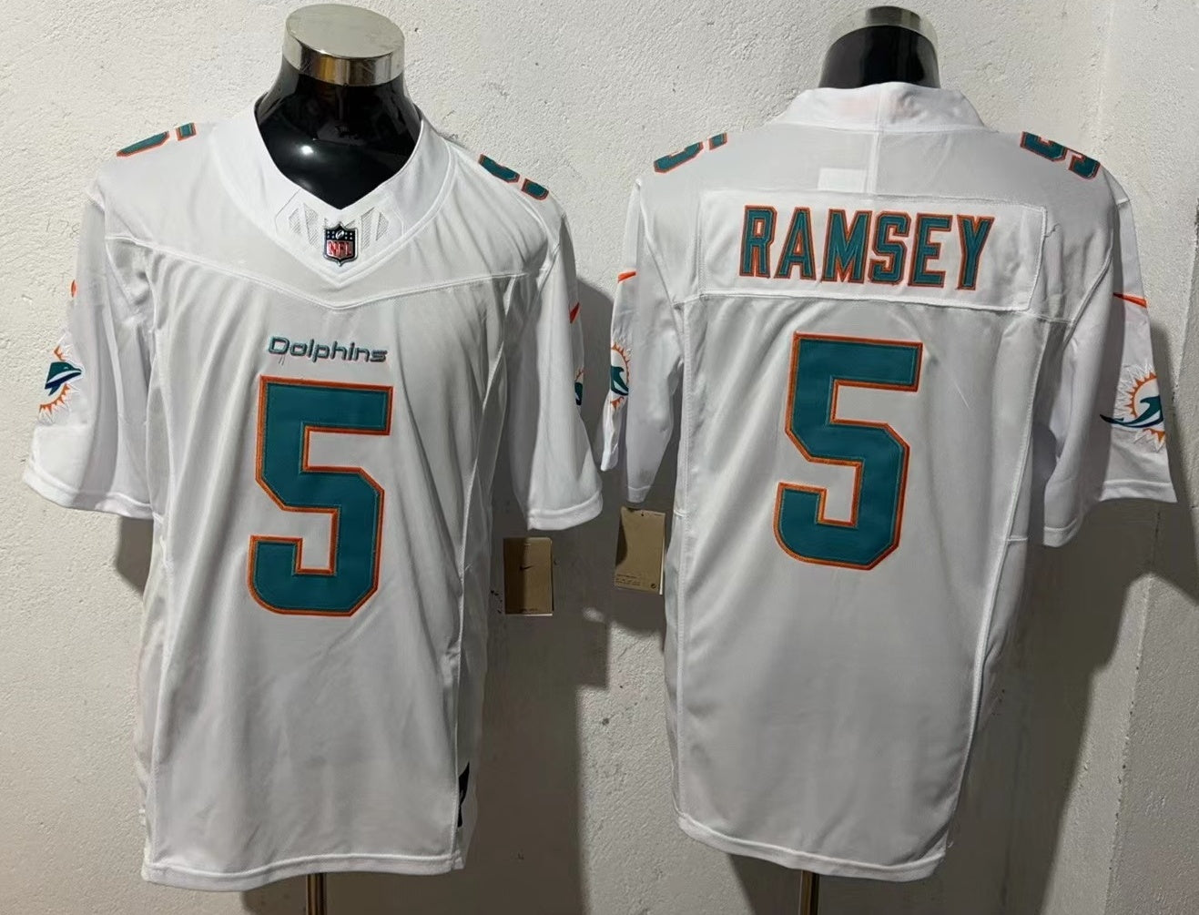 Men's Miami Dolphins Jalen Ramsey #5 White Game Jersey