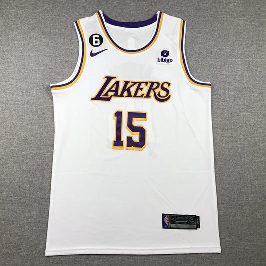 Men's Los Angeles Lakers Austin Reaves #15 White 2022/23 Swingman Jersey1 - Association Edition