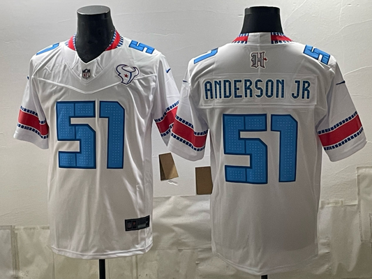 Men's Houston Texans Will Anderson Jr. #51 White 2026 Rivalries Collection Game Jersey