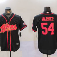 Men's San Francisco 49ers Fred Warner #54 Black Player Jersey1