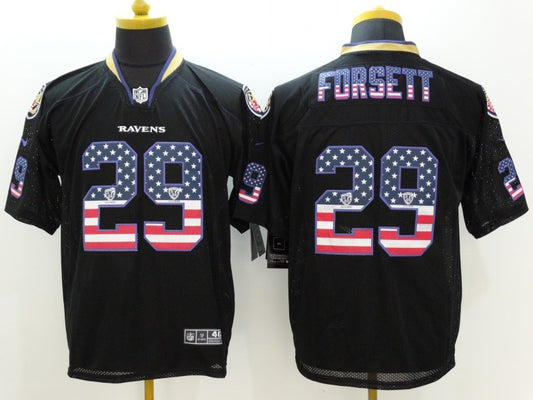 Men's Baltimore Ravens Justin Forsett #29 Black Game Jersey1