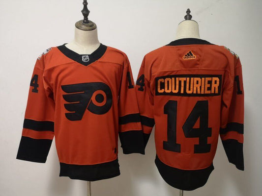 Men's Philadelphia Flyers Sean Couturier #14 Orange Player Jersey1