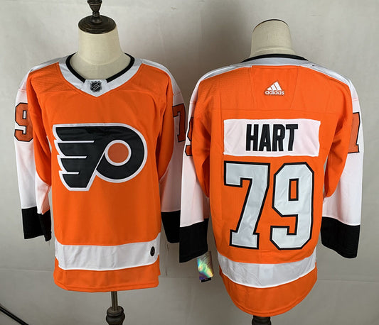 Men's Philadelphia Flyers Carter Hart #79 Orange Player Jersey1