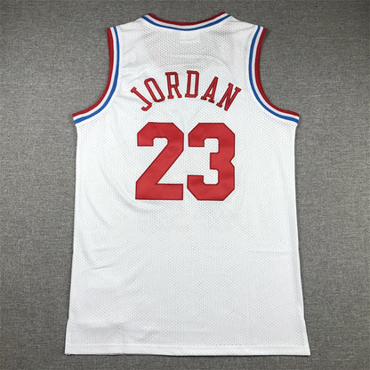 Men's 91 All Star Chicago Bulls Michael Jordan White Hardwood Classics Swingman Jersey1