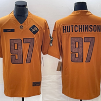 Men's Detroit Lions Aidan Hutchinson #97 Brown 2023 Salute To Service Retired Player Limited Jersey1
