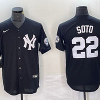 Men's New York Yankees Juan Soto #22 Black Replica Game Jersey1