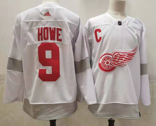 Men's Detroit Red Wings Gordie Howe #9 White Breakaway Player Jersey1