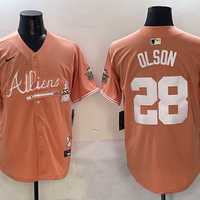 Men's Atlanta Braves Matt Olson #28 Pink 2025 City Connect Limited Player Jersey