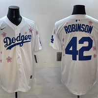 Men's Los Angeles Dodgers Jackie Robinson #42 White Alternate Replica Player Jersey1