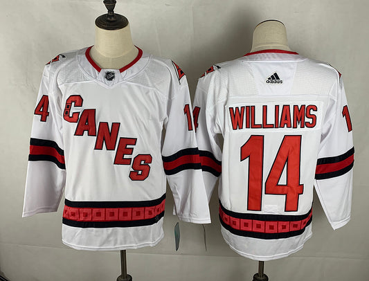 Men's Carolina Hurricanes Justin Williams #14 White Home Breakaway Player Jersey1