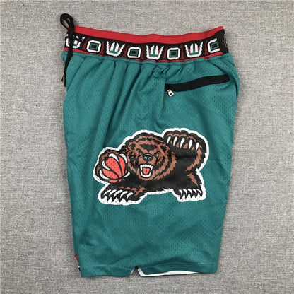 Men's Memphis Grizzlies 1995-96 Green Hardwood Classics Basketball Shorts1