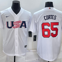 Men's 2023 World Baseball Classic #65 Nestor Cortes Jr. USA White Jersey1