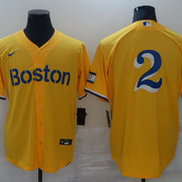 Men's Boston Red Sox Xander Boegarts #2 Gold City Connect Replica Player Jersey1