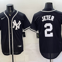 Men's New York Yankees Derek Jeter #2 Fashion Black Out Replica Jersey
