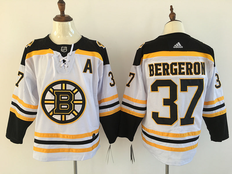Men's Boston Bruins Patrice Bergeron #37 White Replica Player Jersey1
