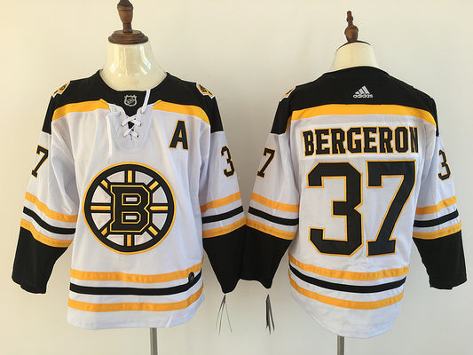 Men's Boston Bruins Patrice Bergeron #37 White Replica Player Jersey1