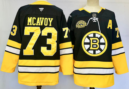 Men's Boston Bruins Charlie McAvoy #73 Black Jersey1