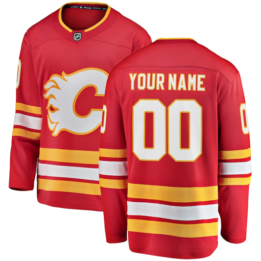 Men's Calgary Flames Red Home Breakaway Custom Jersey1