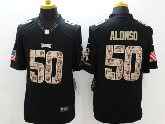 Men's Philadelphia Eagles Kiki Alonso #50 Black Game Player Jersey1