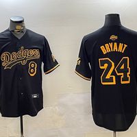 Men's Los Angeles Lakers Kobe Bryant #8-24 Black Replica Player Jersey