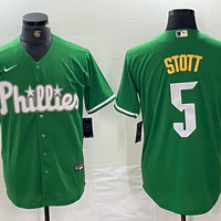 Men's Philadelphia Phillies Bryson Stott #5 Green Replica Player Jersey1