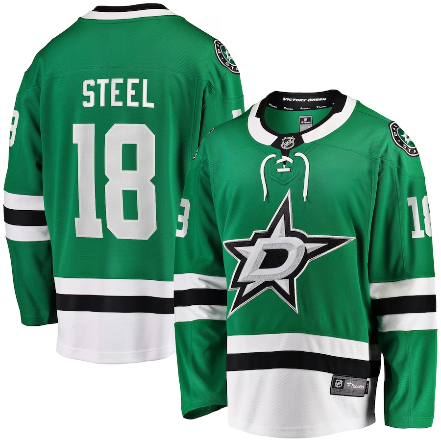 Men's Dallas Stars Sam Steel #18 Kelly Green Home Breakaway Jersey1