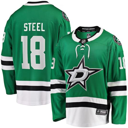 Men's Dallas Stars Sam Steel #18 Kelly Green Home Breakaway Jersey1