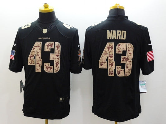 Men's Denver Broncos TJ Ward #43 Black Game Player Jersey1