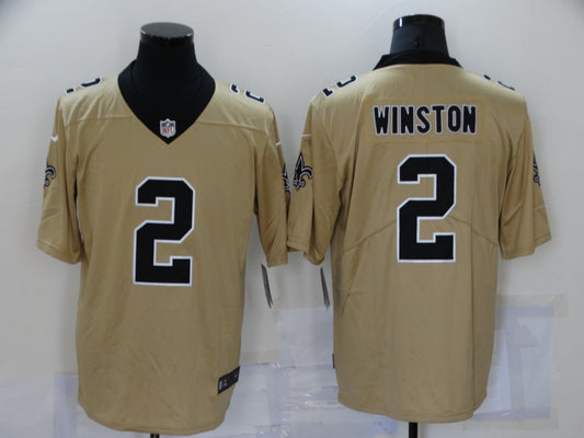 Men's New Orleans Saints Jameis Winston #2 Gold Inverted Game Jersey1