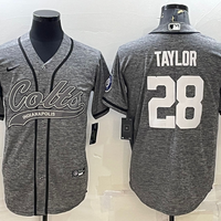 Men's Indianapolis Colts Jonathan Taylor #28 Gray Game Jersey1 Joint Edition