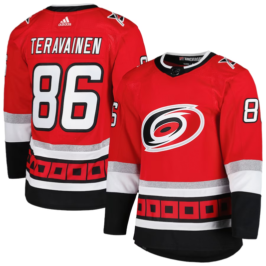 Men's Carolina Hurricanes Teuvo Teravainen #86 Red Player Jersey1