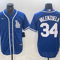 Men's Los Angeles Dodgers Fernando Valenzuela #34 Blue Limited Player Jersey1