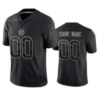 Custom1 Pittsburgh Steelers Active Player  Reflective Limited Stitched Jersey1 Black Football Jerseys