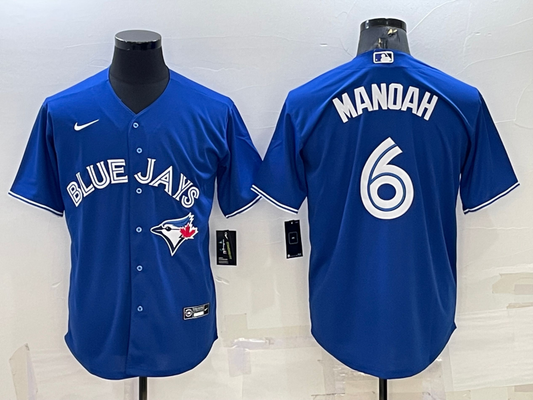 Men's Toronto Blue Jays Alex Manoah #6 Blue Replica Baseball Jersey1