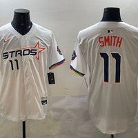 Men's Houston Astros Cam Smith #11 White 2025 City Connect Limited Player Jersey1