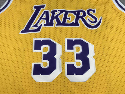 Men's Los Angeles Lakers Kareem Abdul-Jabbar Gold Hardwood Classics Jersey1