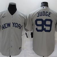 Men's New York Yankees Aaron Judge #99 Gray Replica Player Jersey1
