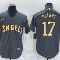 Men's Los Angeles Angels Shohei Ohtani #17 Gray Stitched Jersey1