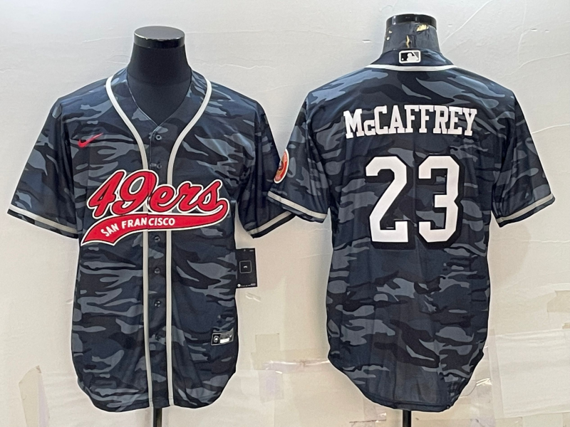 Men's San Francisco 49ers Christian McCaffrey #23 Grey Camouflage Game Jersey1 Joint Edition