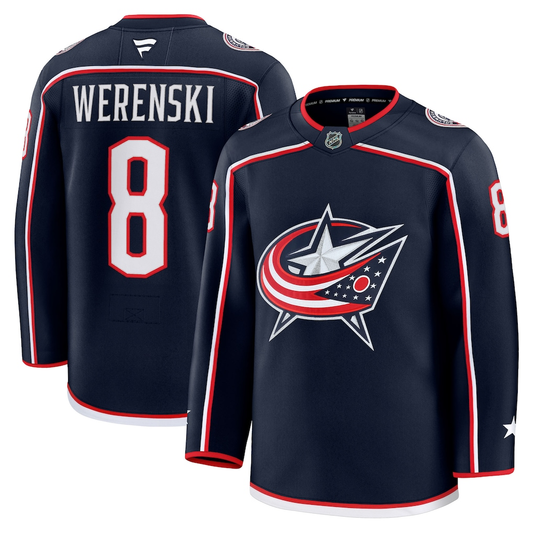 Men's Columbus Blue Jackets Zach Werenski #8 Fanatics Navy Home Premium Jersey