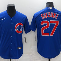 Men's Chicago Cubs Seiya Suzuki #27 Blue Replica Baseball Jersey1